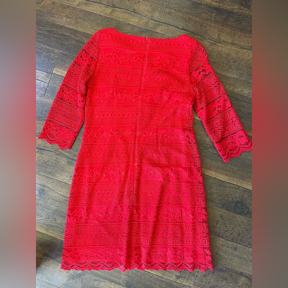 Eliza J Red Lace Dress, EUC Size 8 - Picture 5 of 7